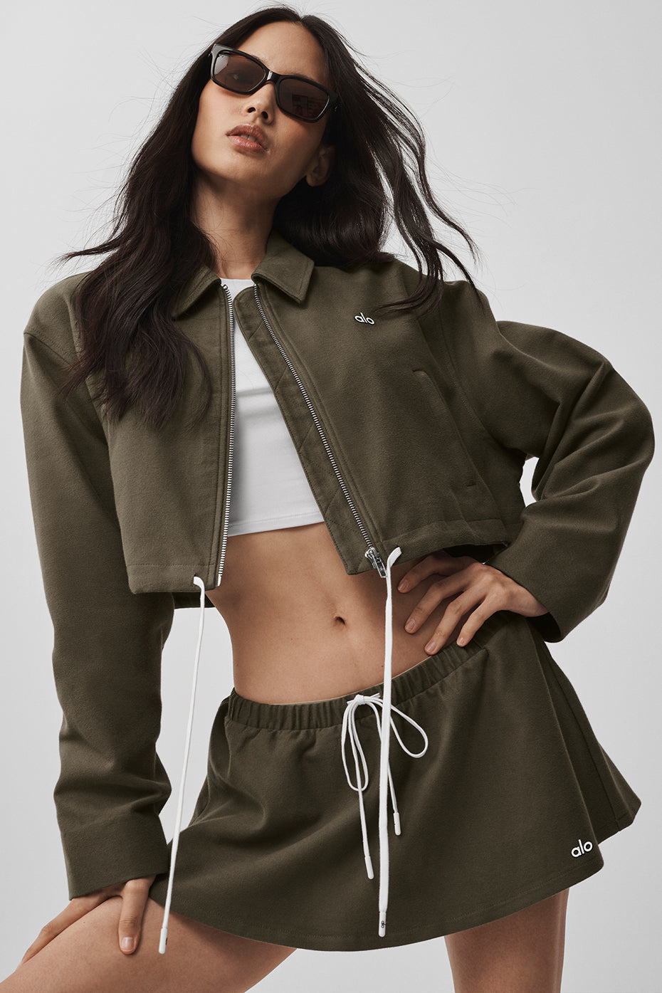 Cropped Fan Favorite Full Zip Jacket - Olive Tree image 3