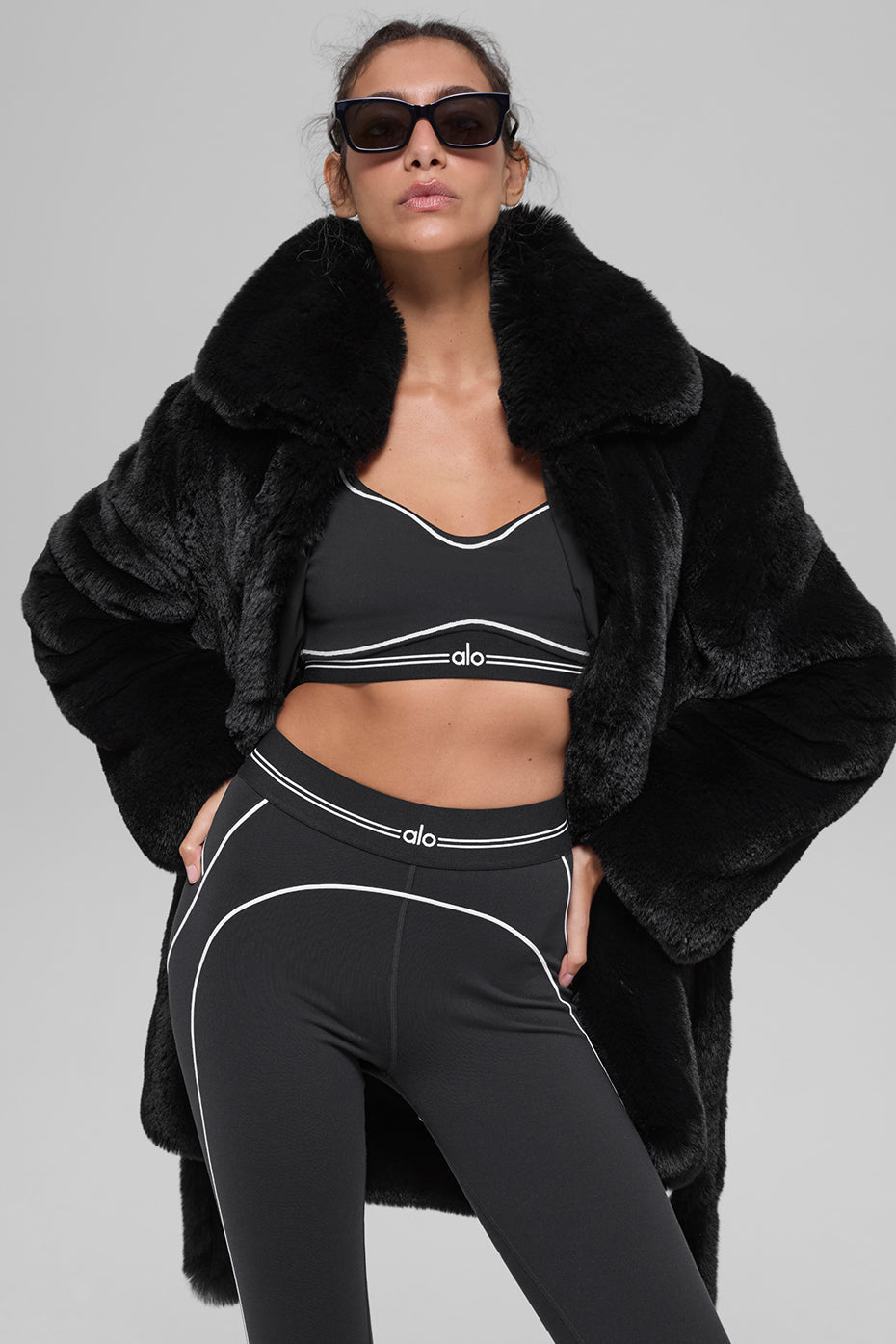 Faux Fur Starstruck Coat - Black image 4