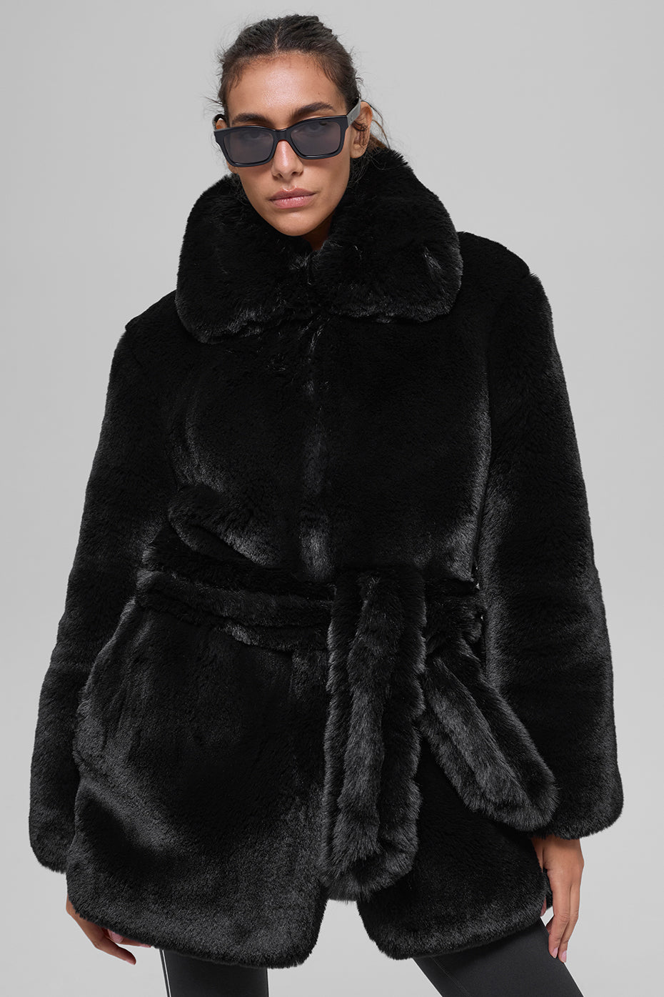 Faux Fur Starstruck Coat - Black image 1