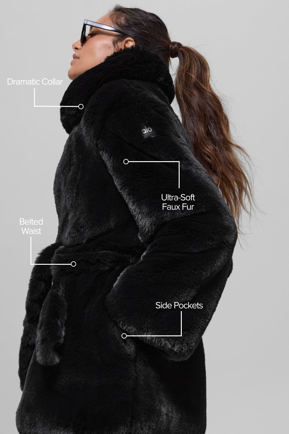 Faux Fur Starstruck Coat - Black image 2