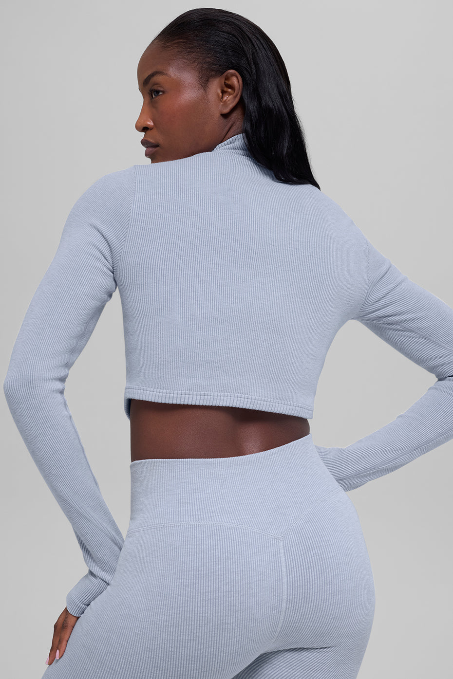 Seamless Two Tone Rib Jacket - Winter Frost Heather image 3