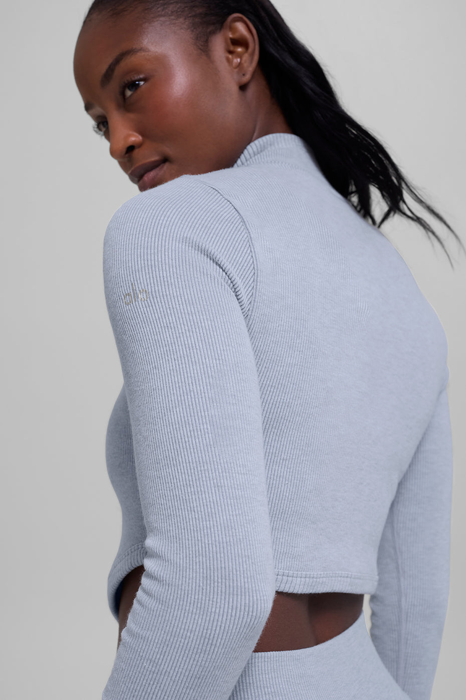 Seamless Two Tone Rib Jacket - Winter Frost Heather image 2
