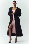 Wool Blend Nightfall Long Coat - Black image 1
