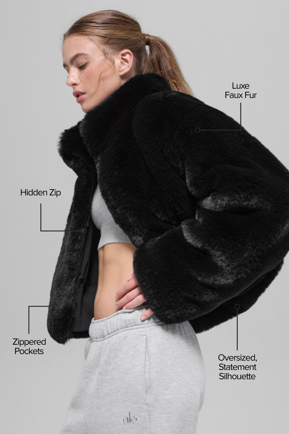 Faux Fur Allure Jacket - Black image 2