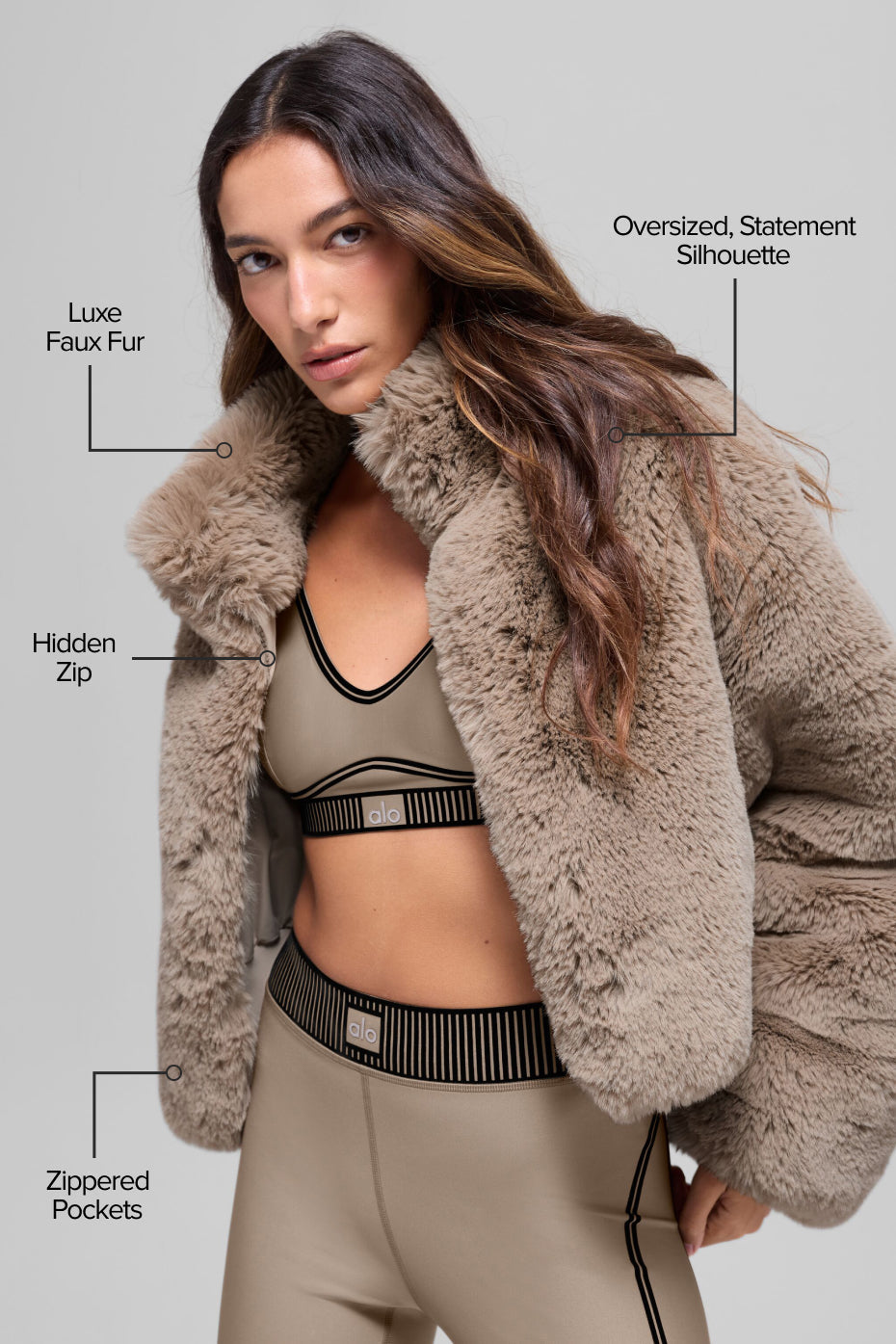 Faux Fur Allure Jacket - Oat image 2