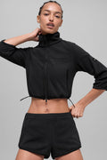 Polar Fleece Retreat Cropped Jacket - Black image 1