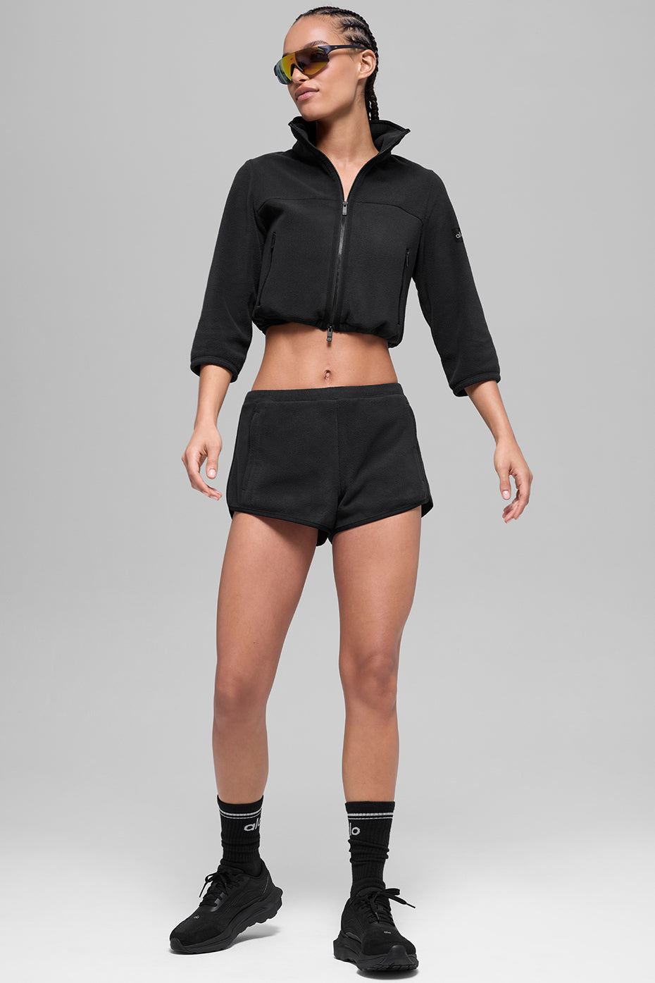 Polar Fleece Retreat Cropped Jacket - Black image 5