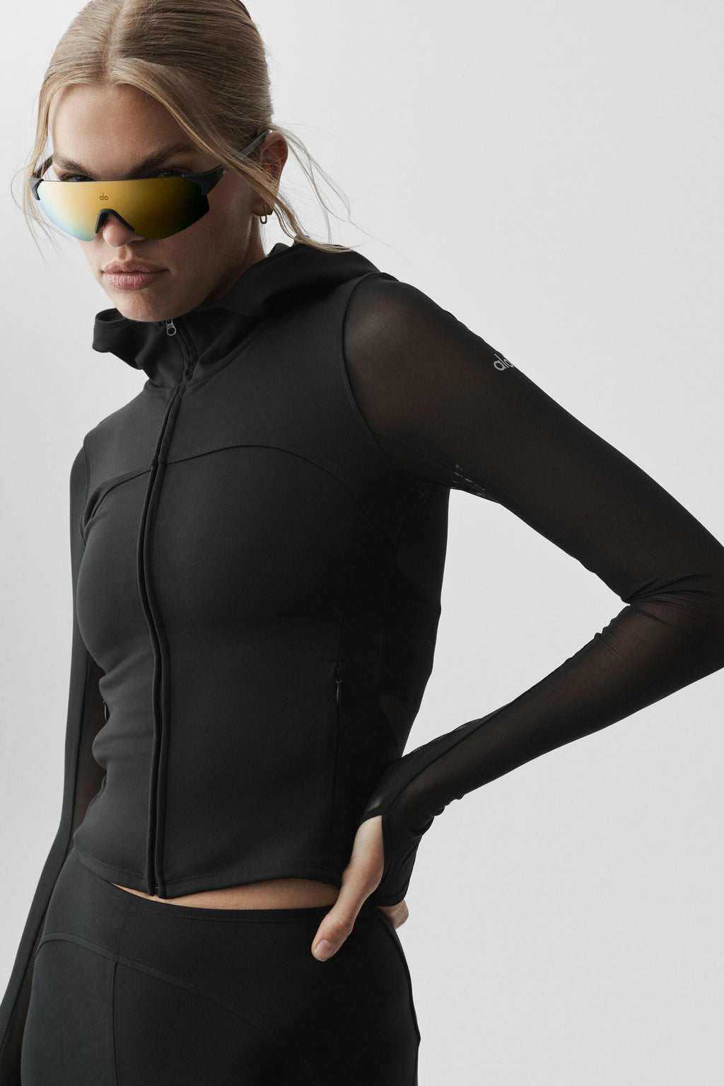 ALO Softsculpt Superset Full Zip Jacket - Black image 2