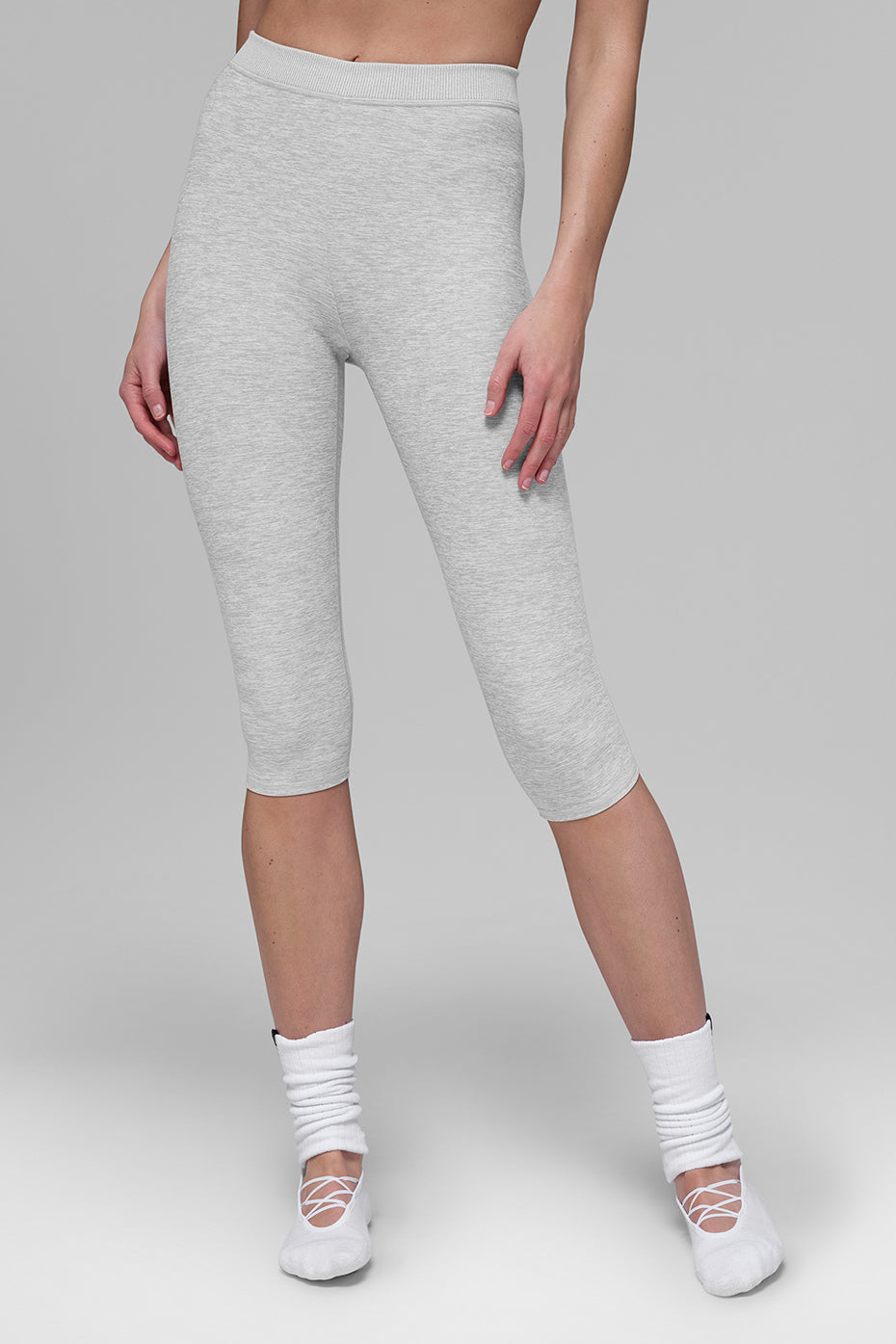 Alosoft High-Waist Iconic 90's Capri - Athletic Heather Grey image 3