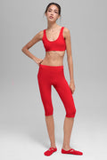Alosoft High-Waist Iconic 90's Capri - Bright Red image 1