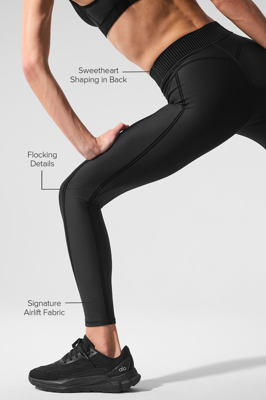 Airlift High-Waist 7/8 Line Up Legging - Black image 2