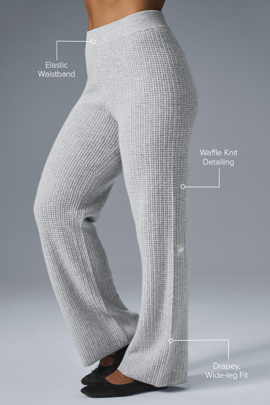 Cashmere High-Waist Plush Waffle Pant - Athletic Heather Grey image 2
