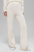 Cashmere High-Waist Plush Waffle Pant - Ivory image 1