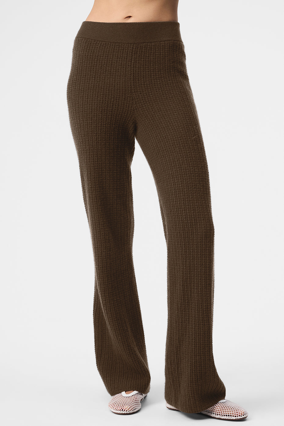 Cashmere High-Waist Plush Waffle Pant - Espresso image 2