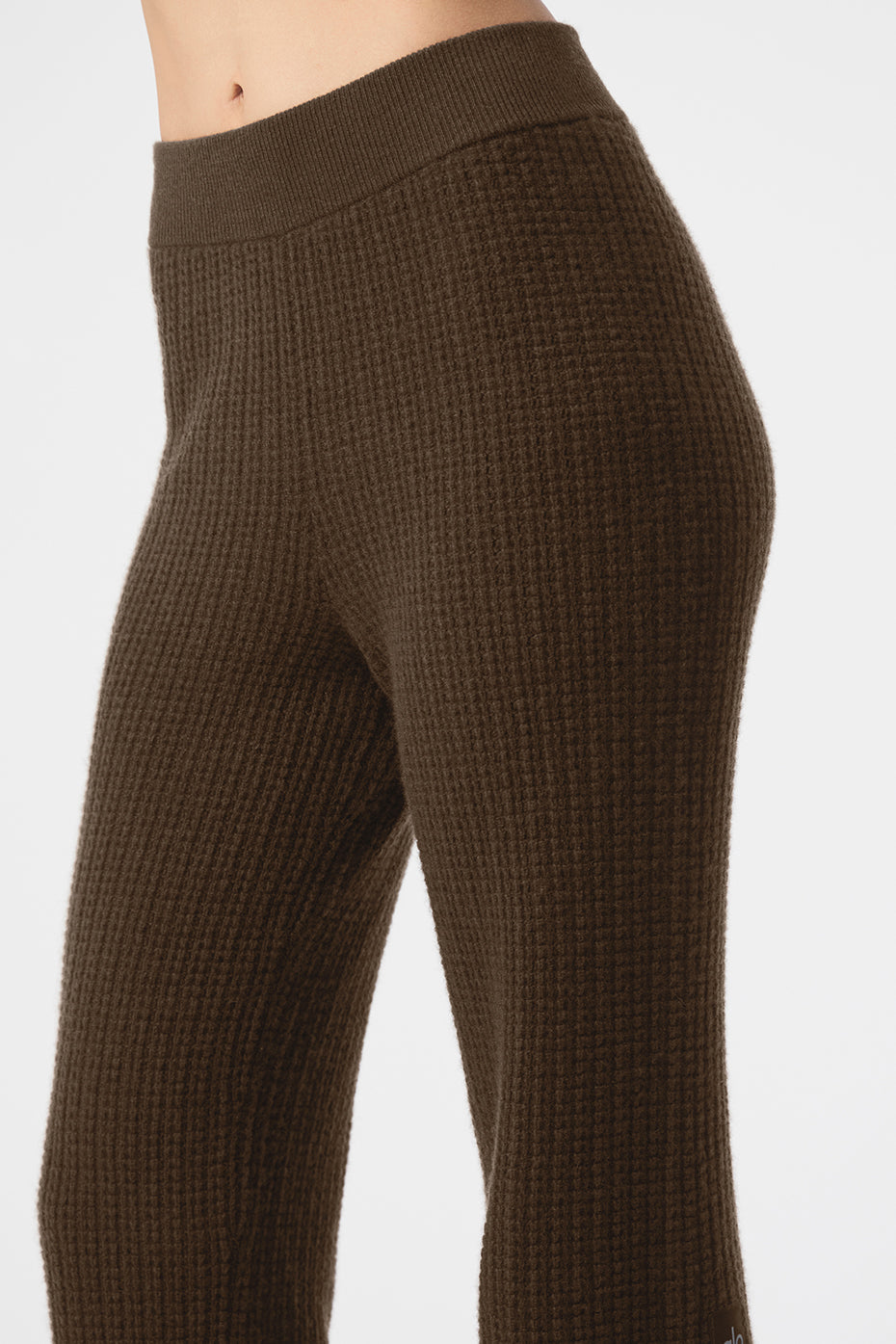 Cashmere High-Waist Plush Waffle Pant - Espresso image 3