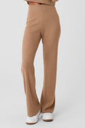 Cashmere High-Waist Plush Waffle Pant - Toasted Almond image 1