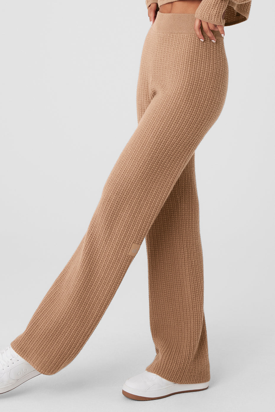 Cashmere High-Waist Plush Waffle Pant - Toasted Almond image 4