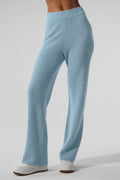 Cashmere High-Waist Plush Waffle Pant - Celestial Blue Heather image 1