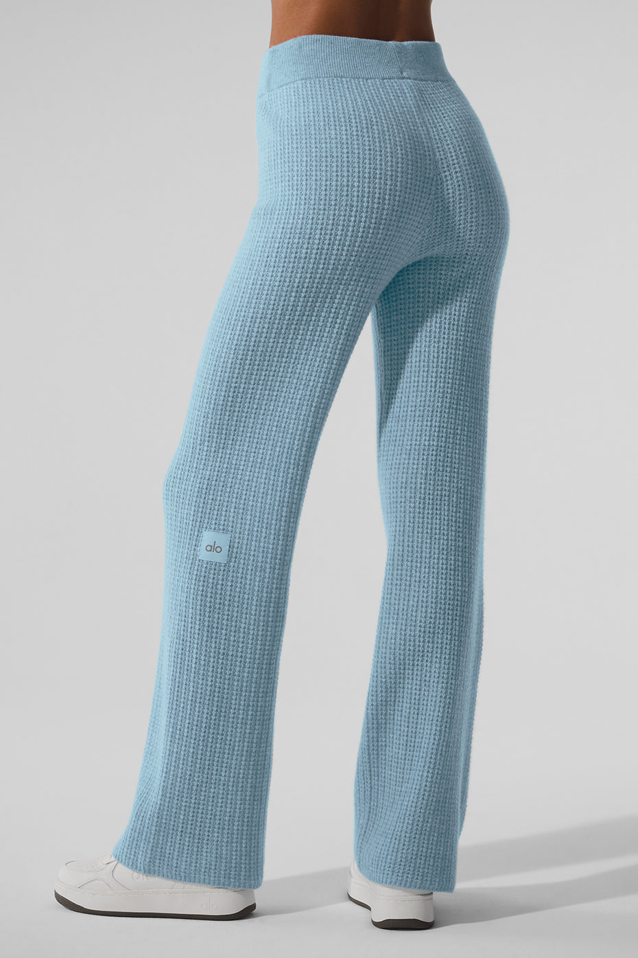 Cashmere High-Waist Plush Waffle Pant - Celestial Blue Heather image 3