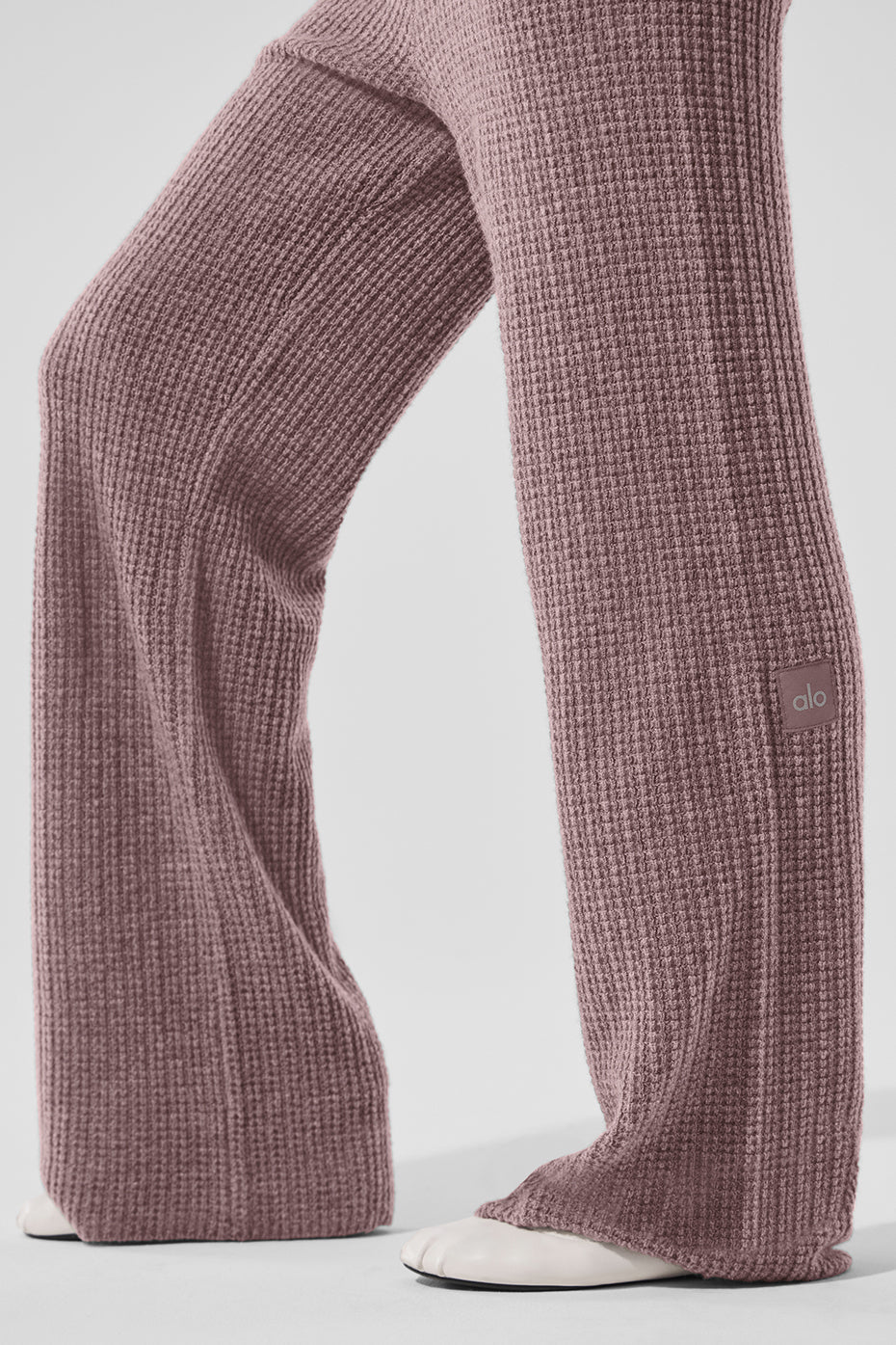 Cashmere High-Waist Plush Waffle Pant - Mushroom Heather image 4