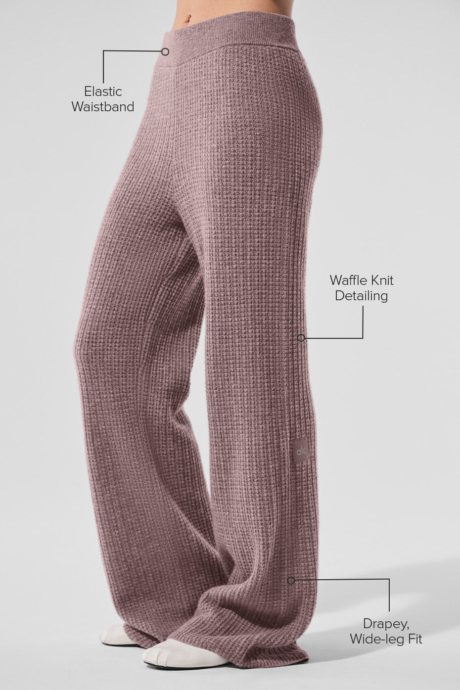 Cashmere High-Waist Plush Waffle Pant - Mushroom Heather image 2