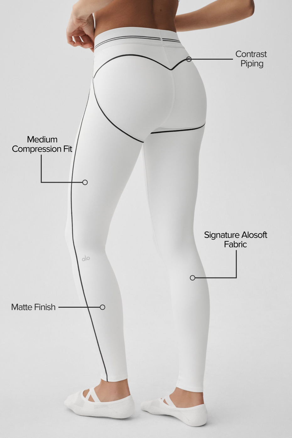 Airbrush High-Waist Heart Throb Legging - White/Black image 2