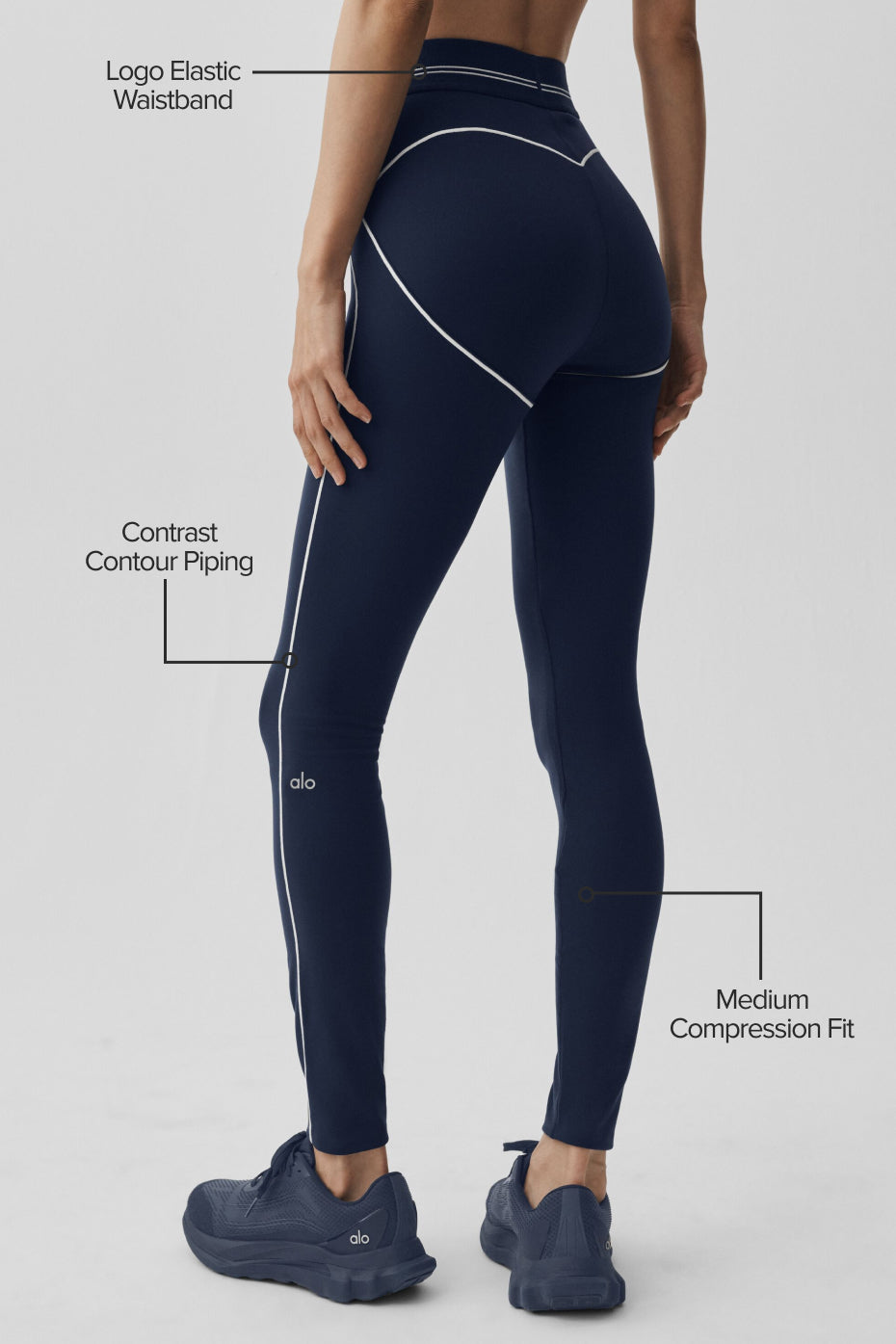 Airbrush High-Waist Heart Throb Legging - Navy/White image 2