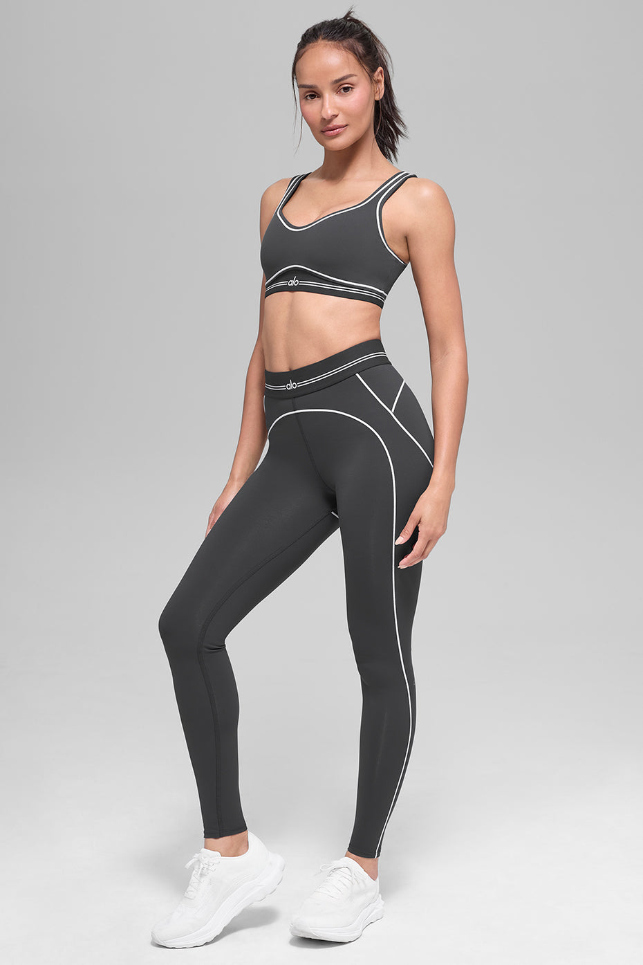 Airbrush High-Waist Heart Throb Legging - Anthracite/White image 6