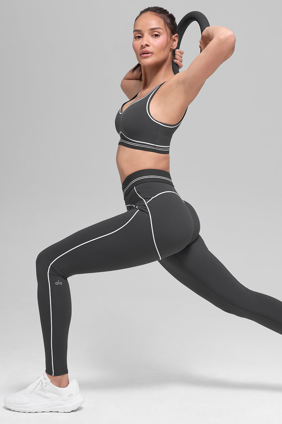 Airbrush High-Waist Heart Throb Legging - Anthracite/White image 5