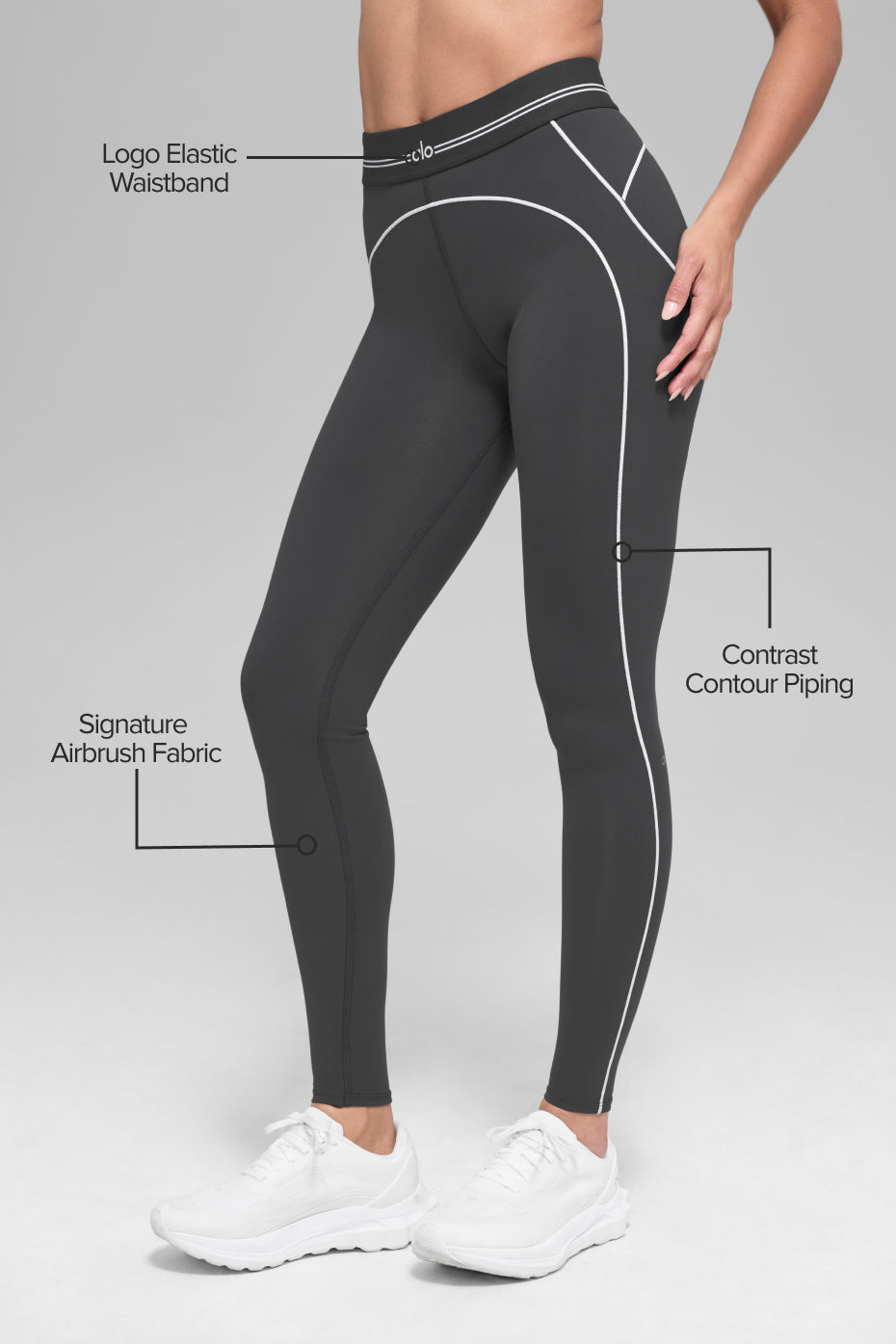 Airbrush High-Waist Heart Throb Legging - Anthracite/White image 2
