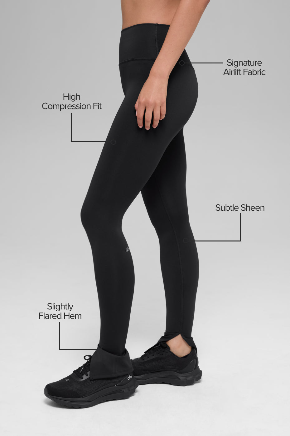 Airlift High-Waist Elongated Legging - Black image 2