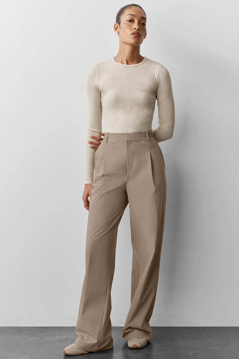 High-Waist Pursuit Trouser (Long) - Gravel image 1