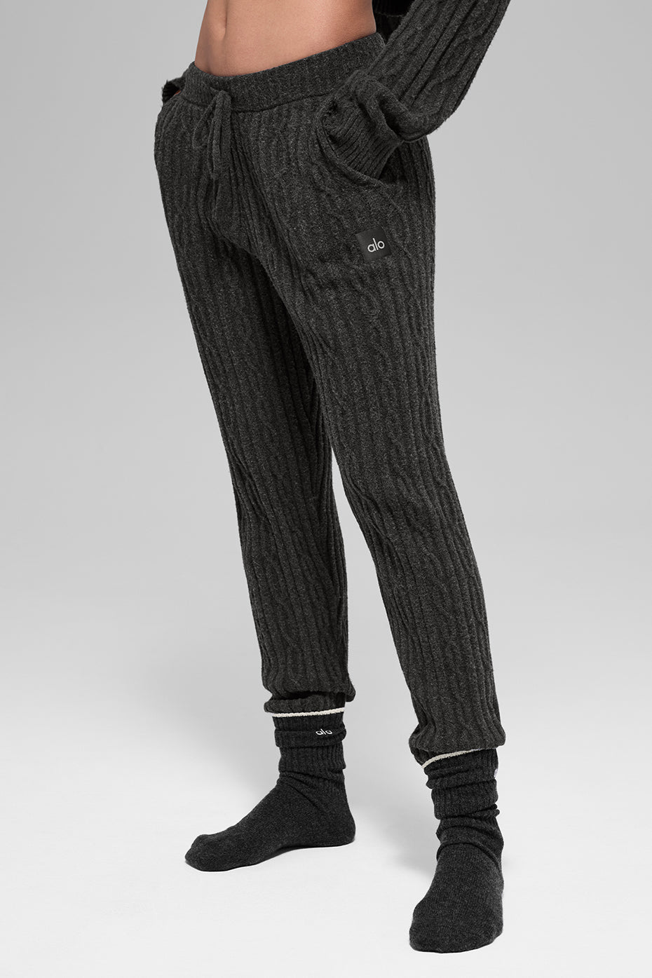 Cable Knit Winter Bliss Pant - Dark Heather Grey image 3