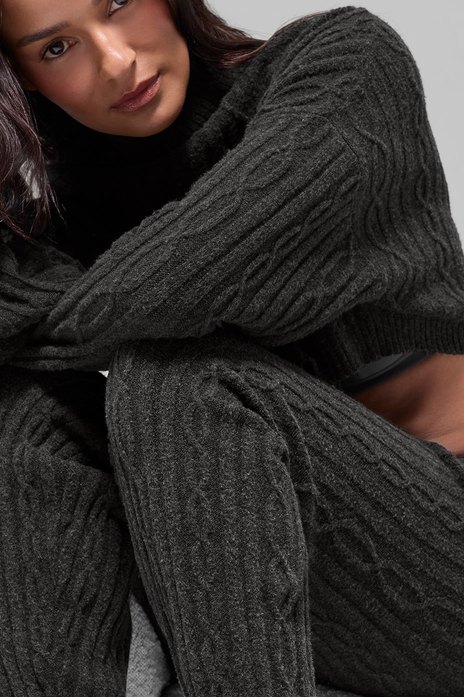 Cable Knit Winter Bliss Pant - Dark Heather Grey image 5