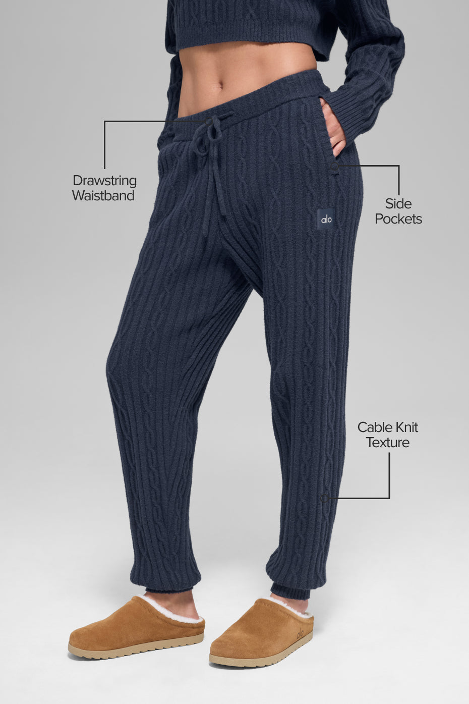 Cable Knit Winter Bliss Pant - Navy image 2