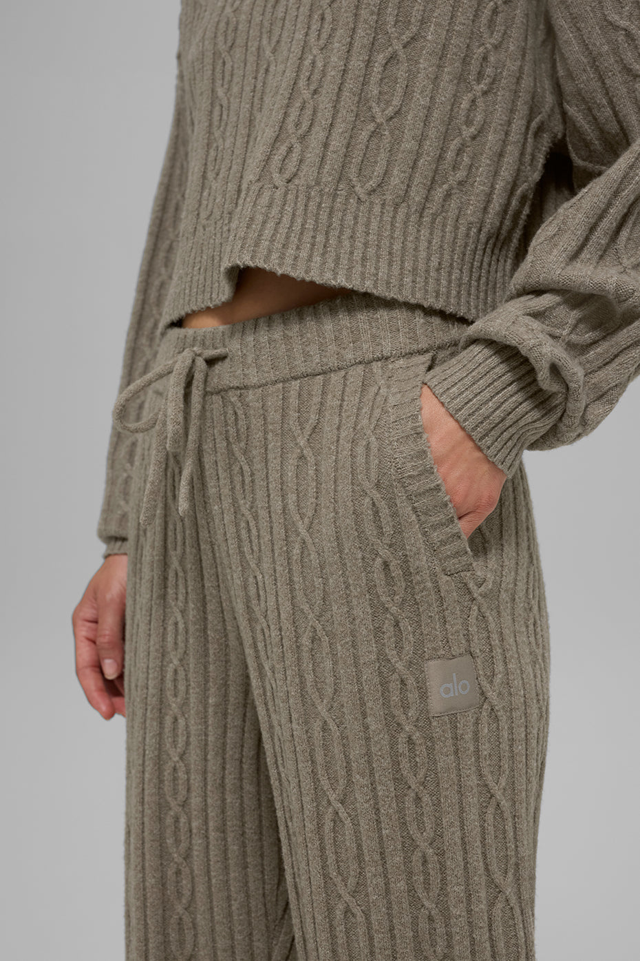 Cable Knit Winter Bliss Pant - Light Cocoa image 2