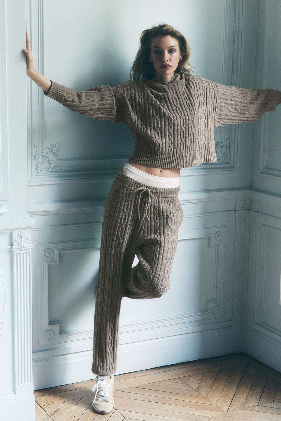 Cable Knit Winter Bliss Pant - Light Cocoa image 1