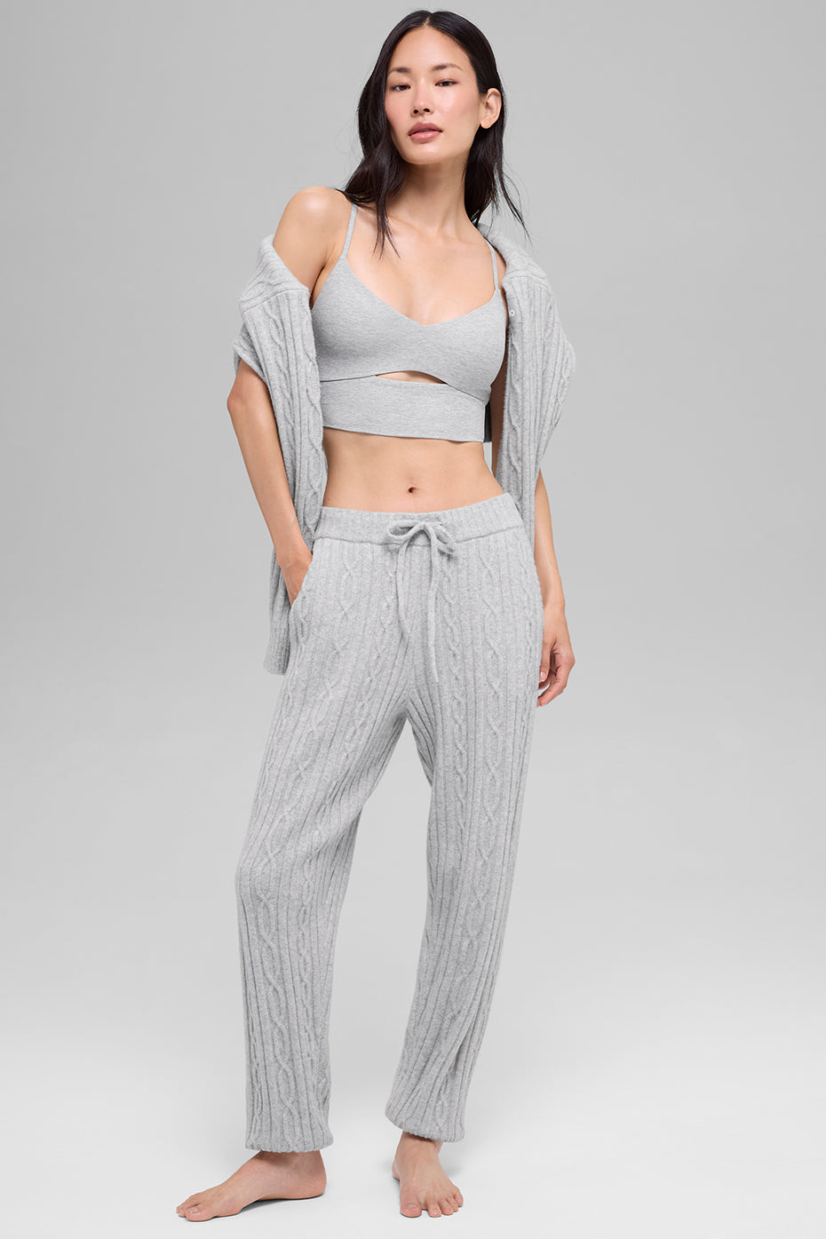 Cable Knit Winter Bliss Pant - Athletic Heather Grey image 5