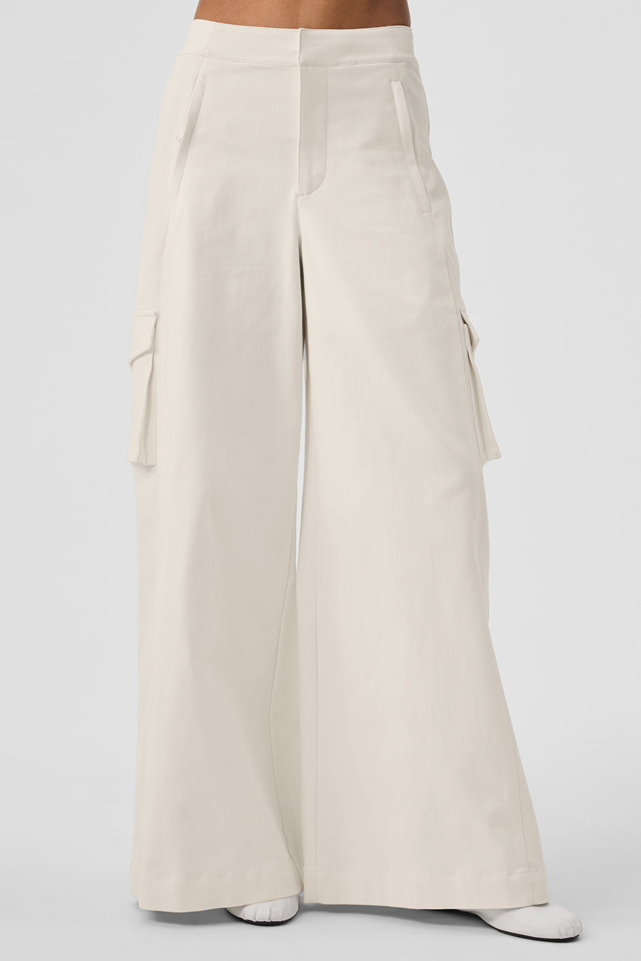 Show Off Cargo Wide Leg Trouser (Long) - Ivory image 1