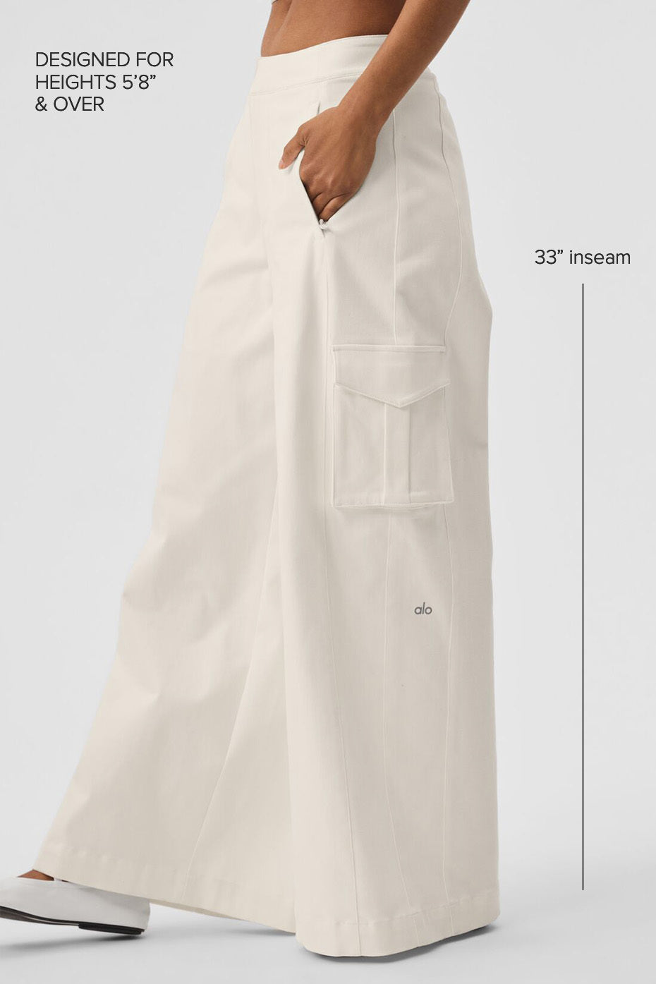 Show Off Cargo Wide Leg Trouser (Long) - Ivory image 2