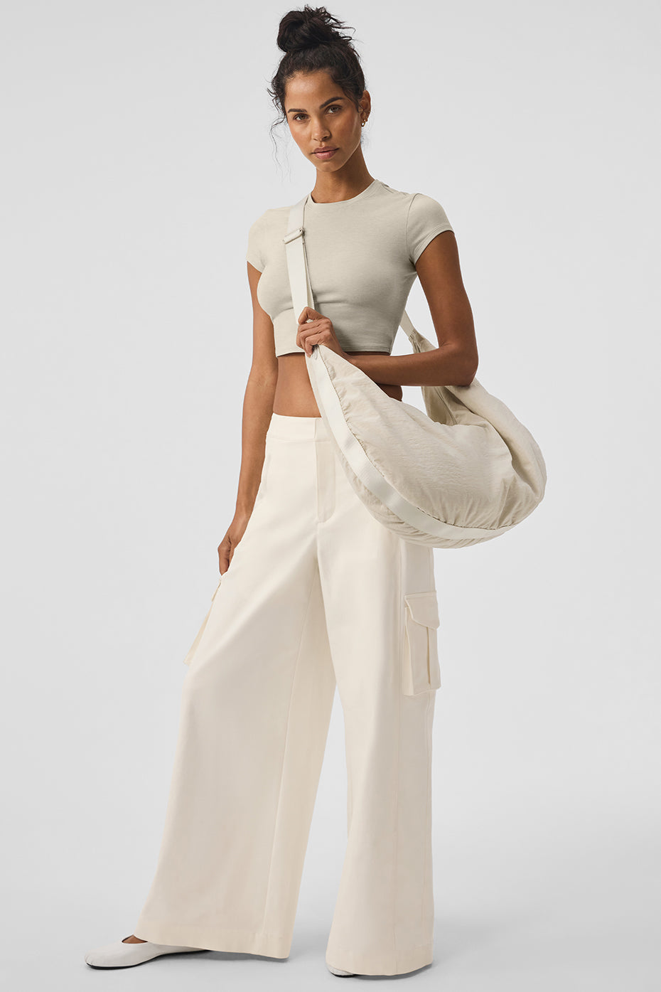 Show Off Cargo Wide Leg Trouser (Long) - Ivory image 5