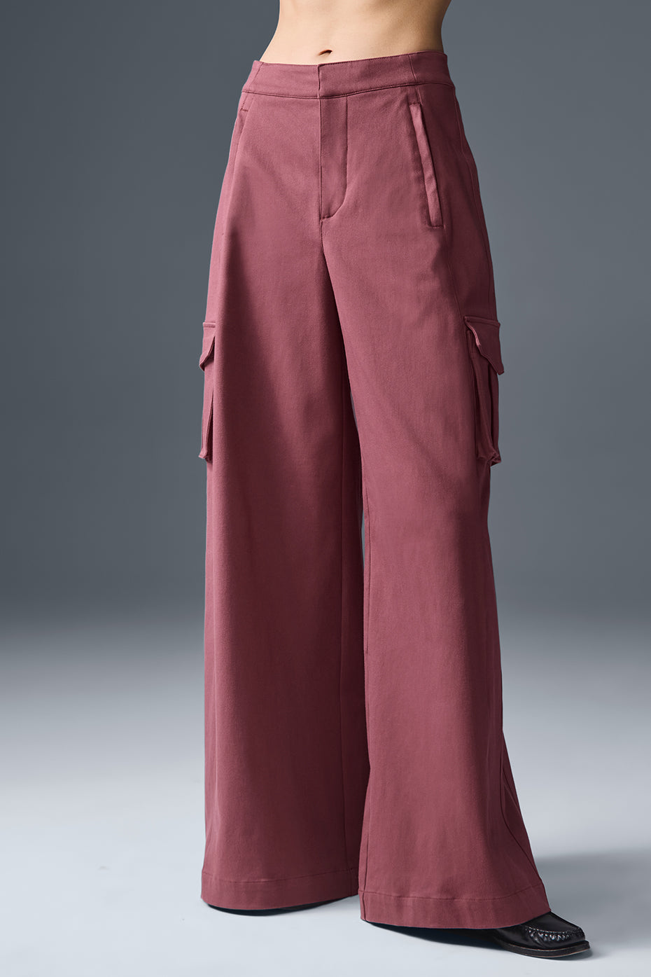 Show Off Cargo Wide Leg Trouser (Long) - Burgundy Truffle image 1