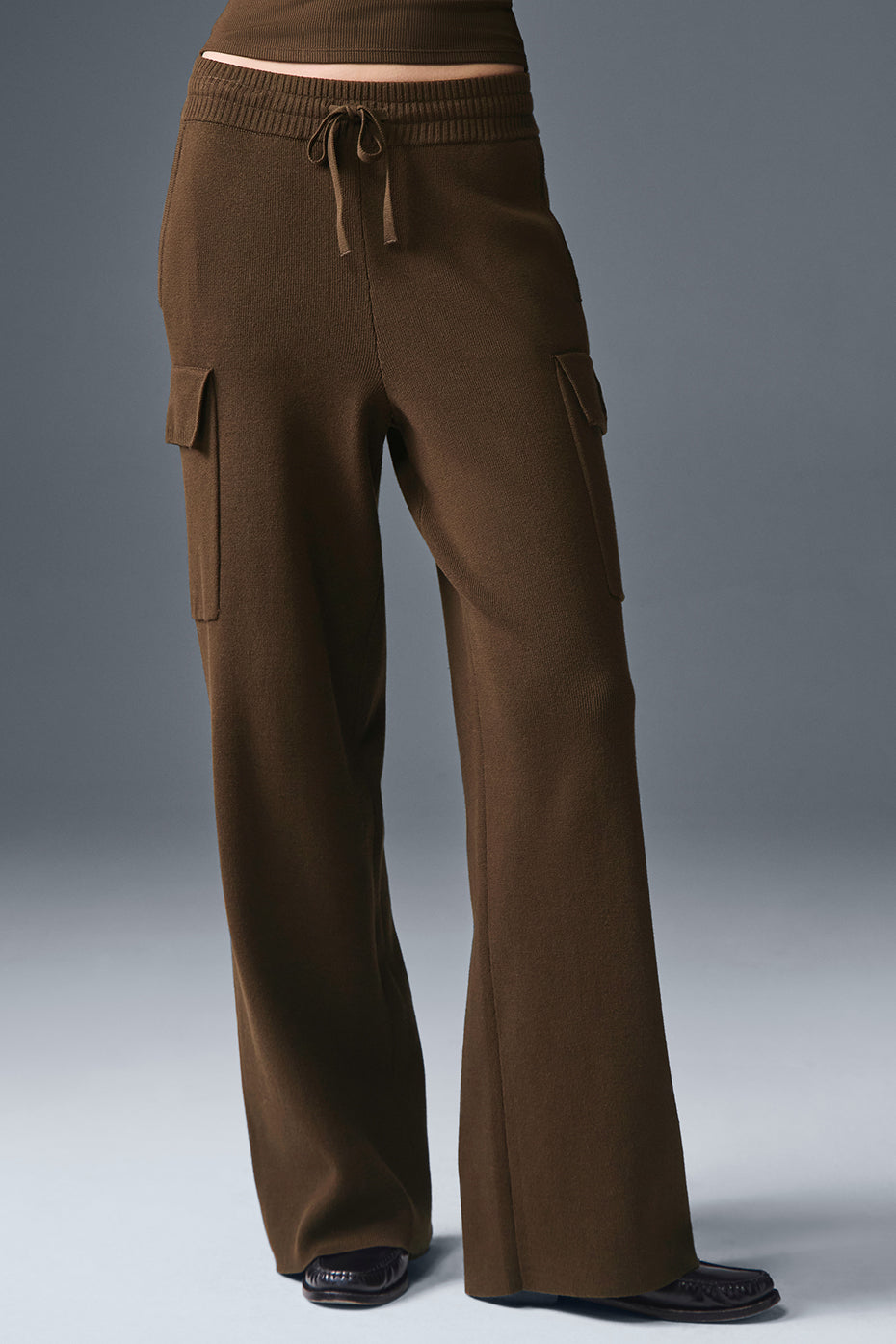 Scholar Knit High-Waist Cargo Pant - Espresso image 1