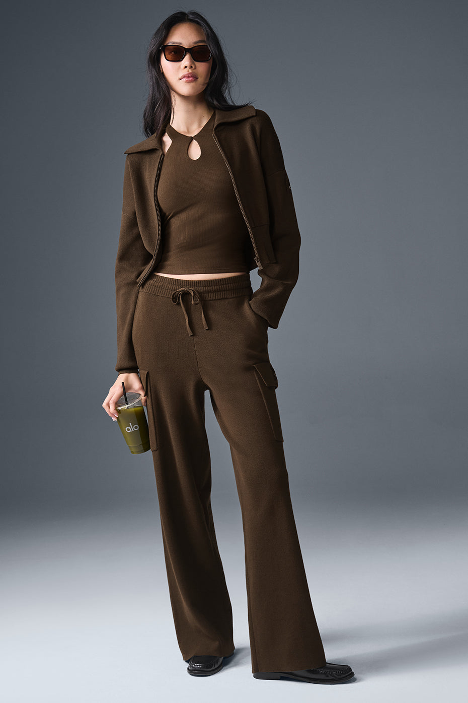 Scholar Knit High-Waist Cargo Pant - Espresso image 4