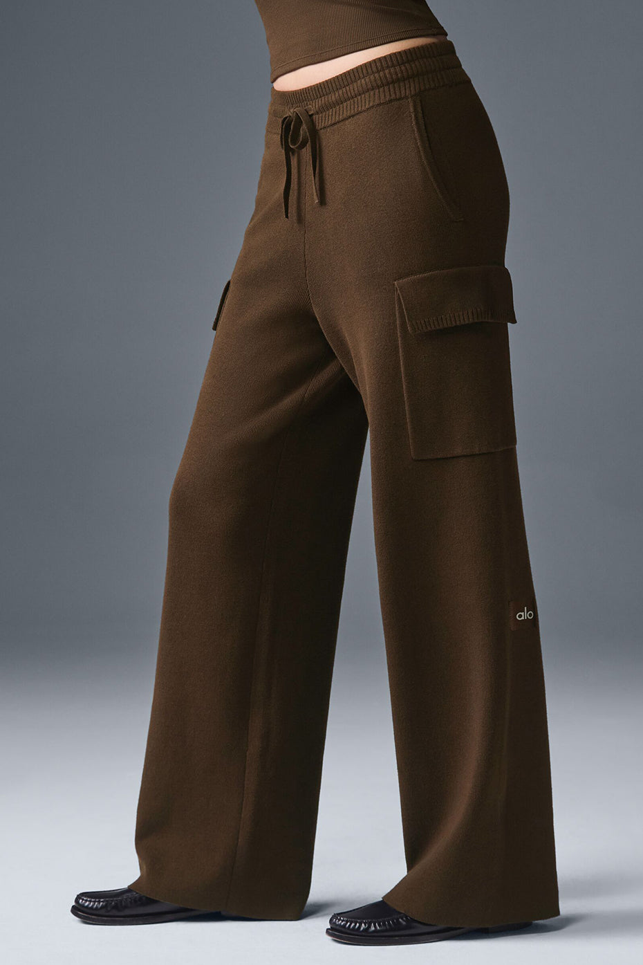 Scholar Knit High-Waist Cargo Pant - Espresso image 5