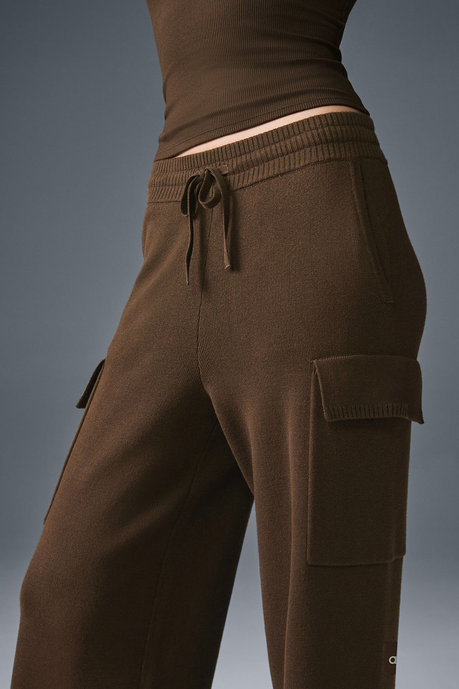 Scholar Knit High-Waist Cargo Pant - Espresso image 2