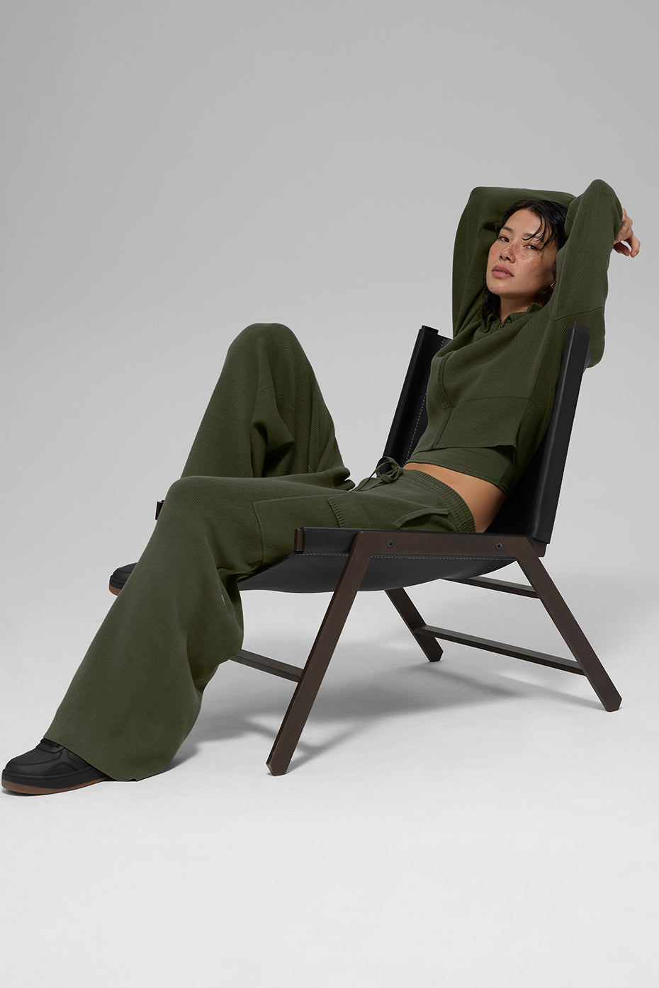 Scholar Knit High-Waist Cargo Pant - Green Olive image 5