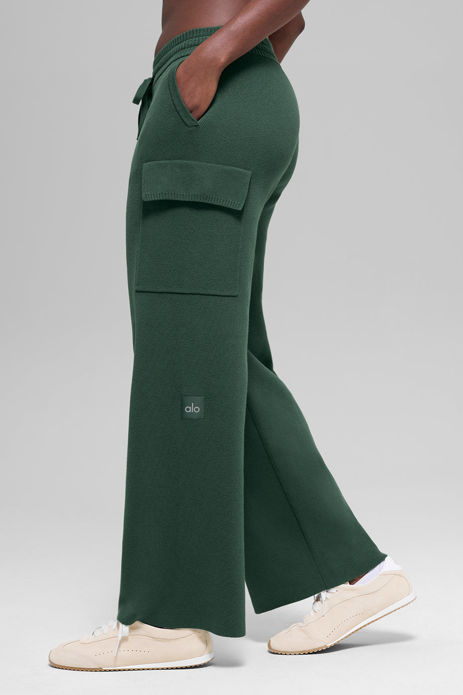 Scholar Knit High-Waist Cargo Pant - Clover Green image 3