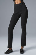 Denim Knit High-Waist Flare Pant - Black/Anthracite image 1