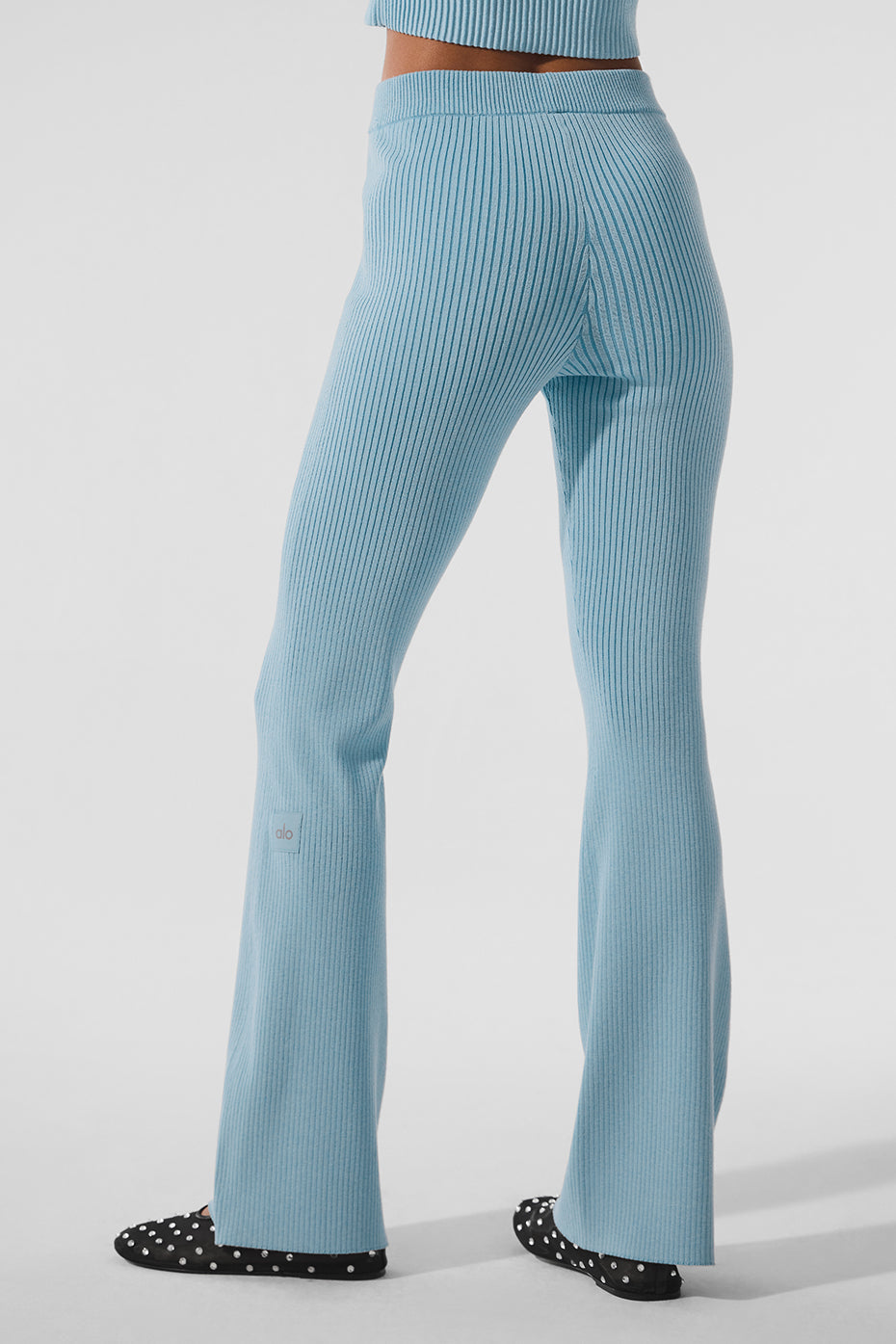 Denim Knit High-Waist Flare Pant - Celestial Blue/Dark Celestial Blue image 2